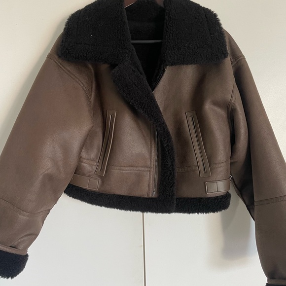 Mango Brown Shearling Women's Jacket - Picture 4 of 4